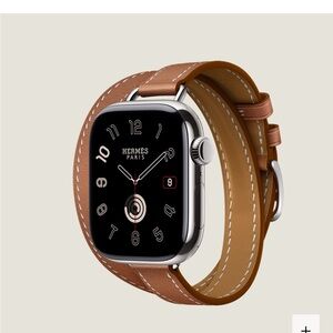 NWOT Two Apple Hermès Watches with Signature Orange and Brown Bands